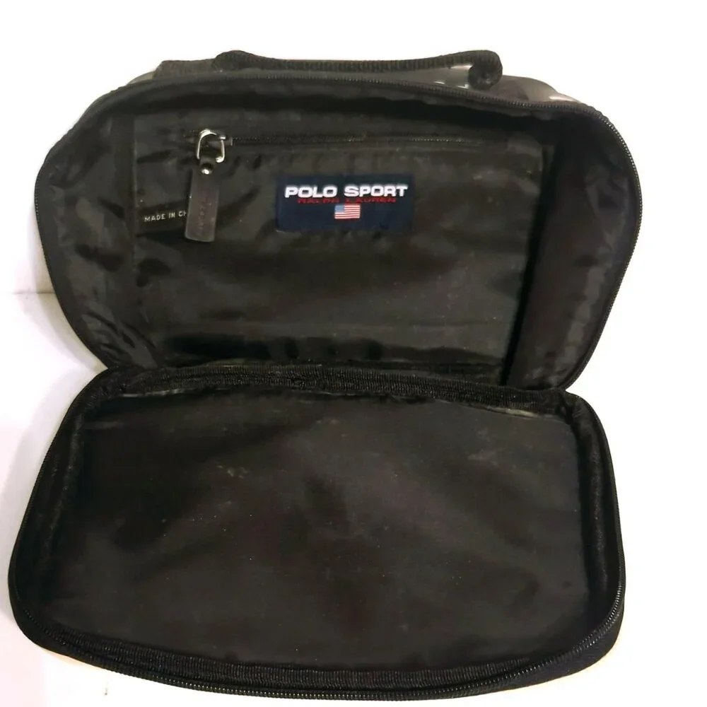 Polo Sport Ralph Lauren Beige Canvas Fragrance Toiletry Bag Travel Case - Picture 5 of 6